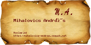 Mihalovics András névjegykártya