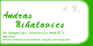 andras mihalovics business card